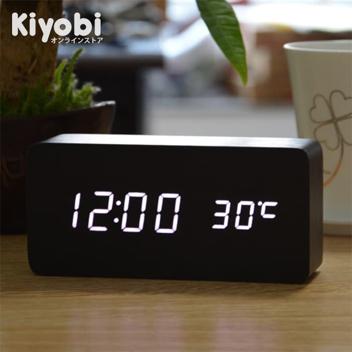 Jam Alarm Digital Meja LED Wood Motif Kayu Wooden Clock Jam Alarm Digital Jam Alarm Anak Jam Alarem 