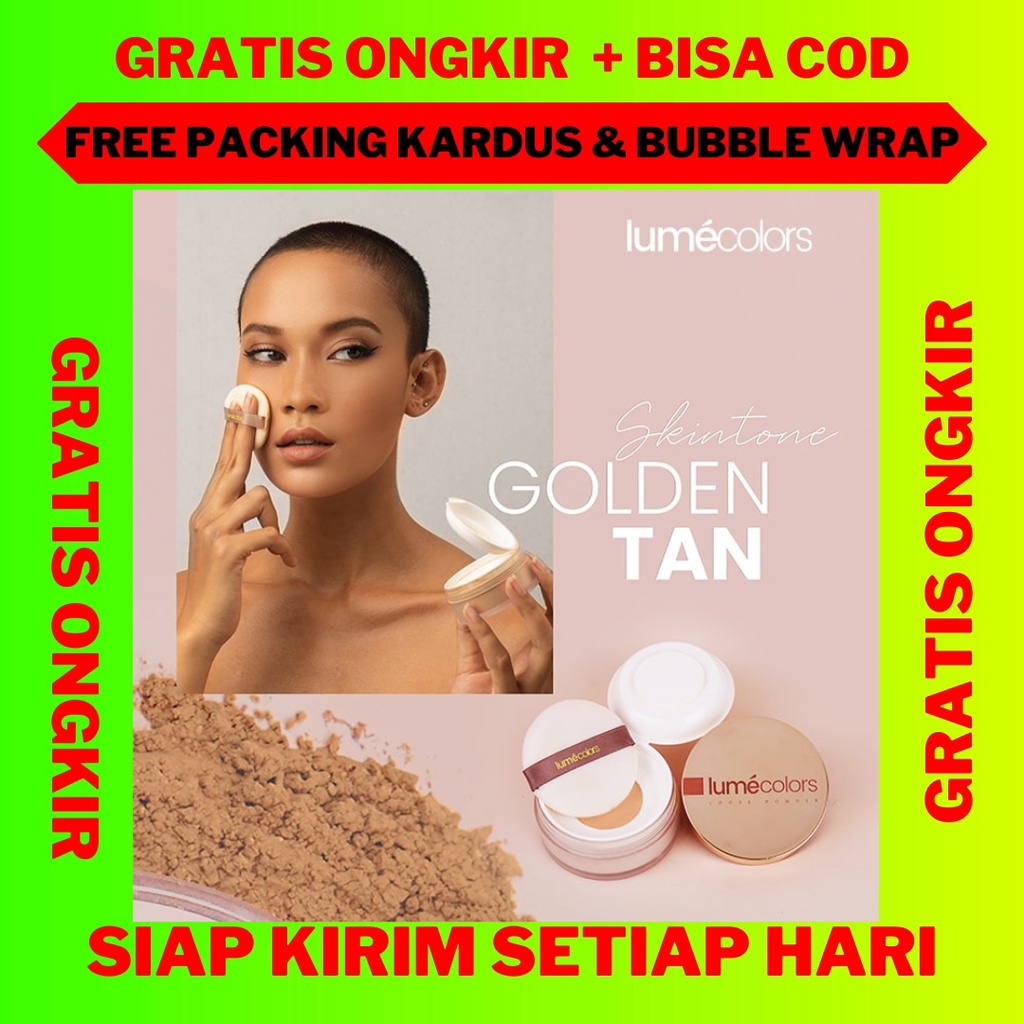 Loose Powder Lumecolors Oil Control Golden Tan, Bedak Tabur Lumecolors Golden Tan, Lumecolors Loose 
