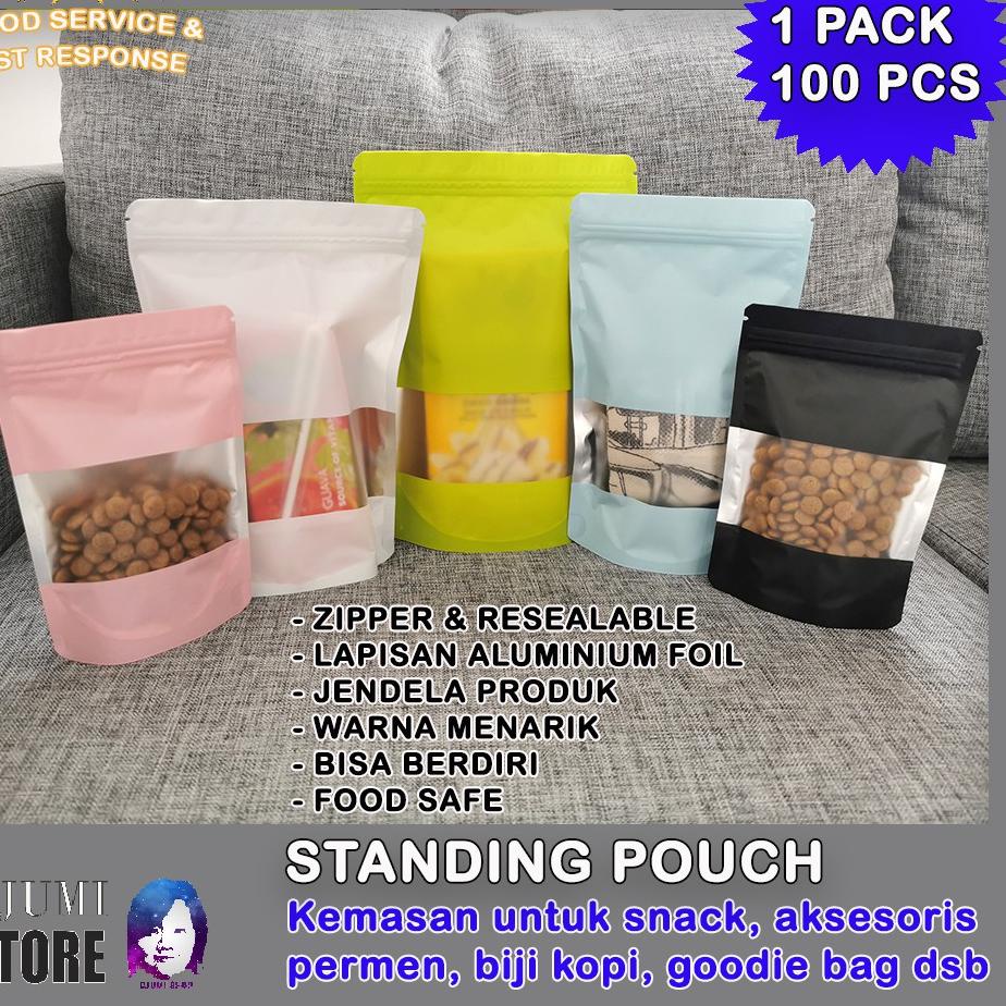 ✷  Kemasan Plastik Klip Snack Zipper | Standing Pouch | Stand up |Alumunium Foil + window ✰