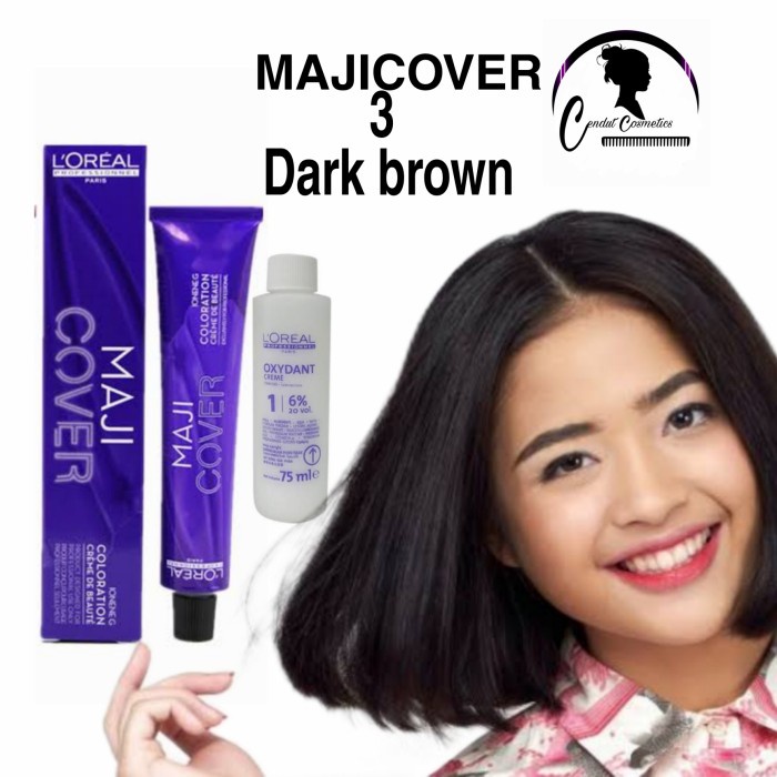 Loreal Majirel 3 Dark brown / pewarna rambut / hair color