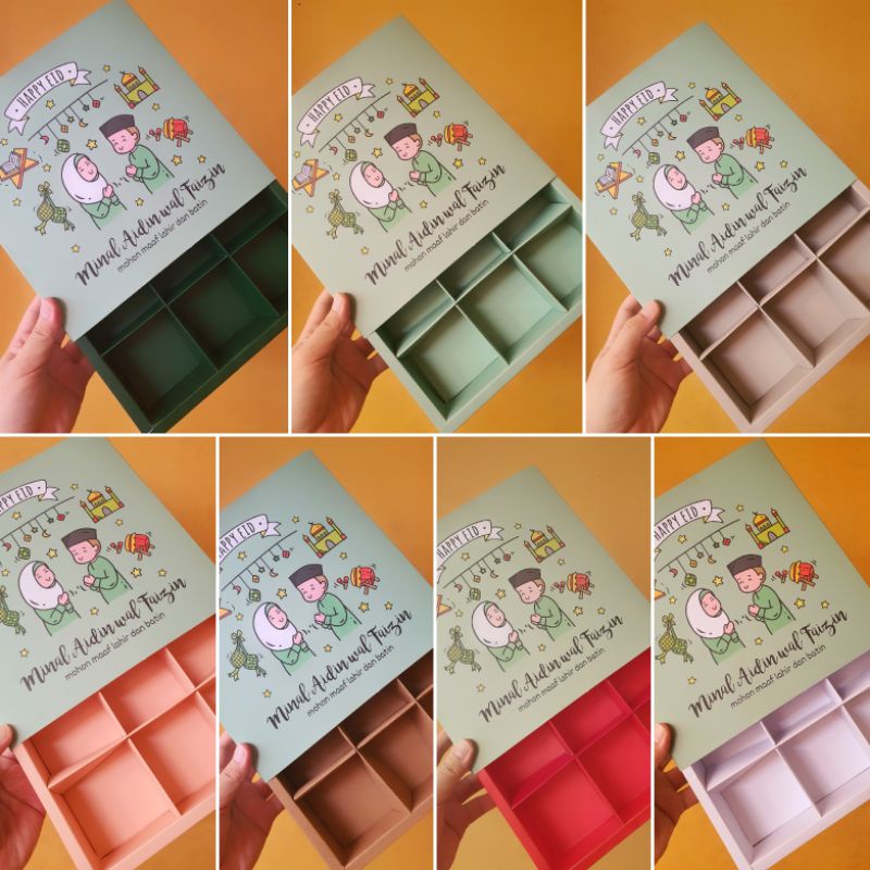 

Dus Idul Fitri Sekat 9 " Silahturahmi " ( 1 pack isi 5 pcs dus & Kartu Ucapan )