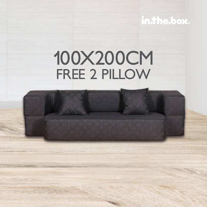 In.The.Box - Sofa Bed Ukuran 100x200 (Super Single) 100 X 200 Cm Abu Tua
