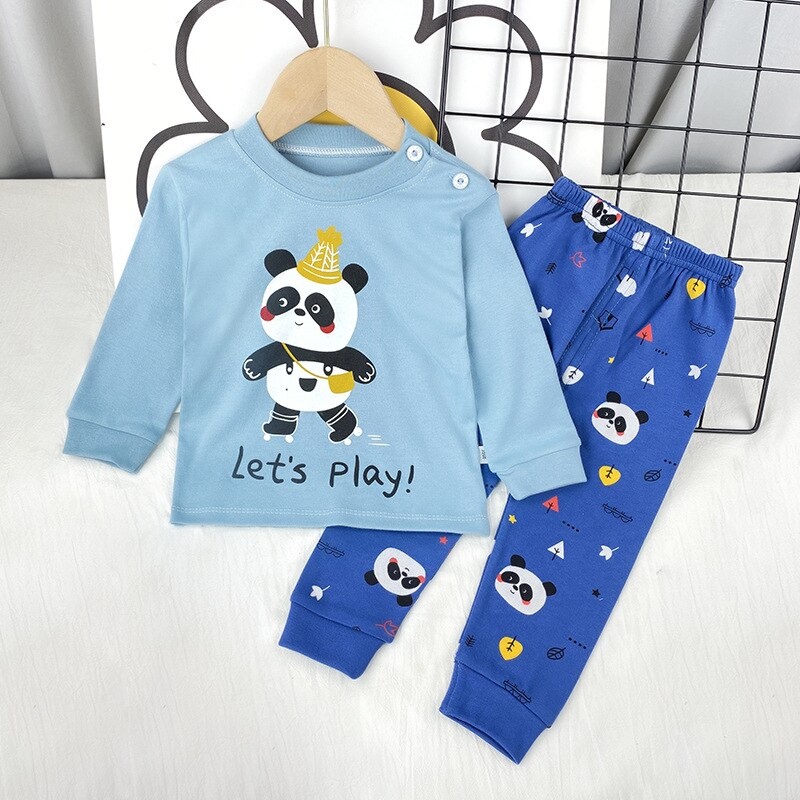 Setelan lengan panjang anak unisex lucu / baju setelan anak usia 0-2 tahun motif karakter import