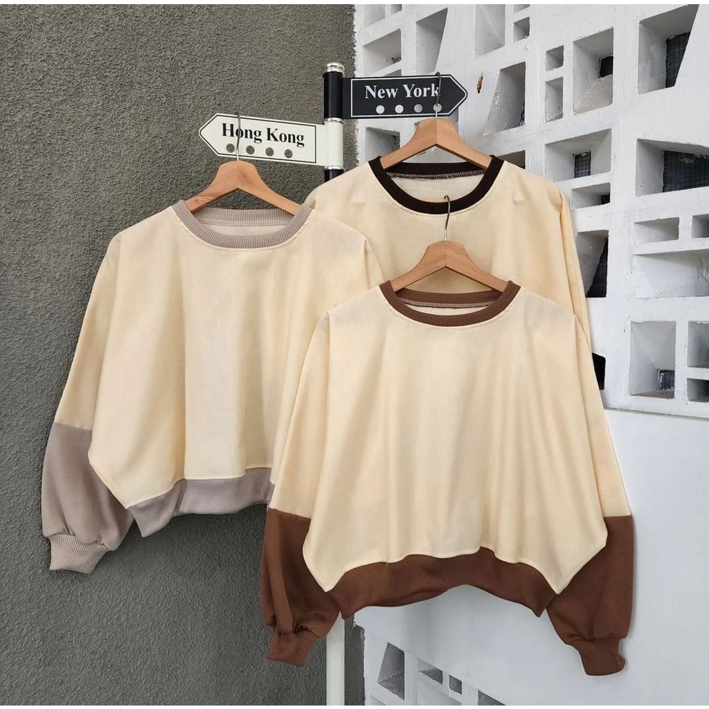 Batwinggo Croope Sweater Wanita | Sweater Wanita Crop Korean Style