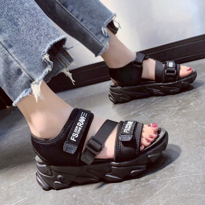 [COD] 0187 Sandal Wedges Platform Tebal