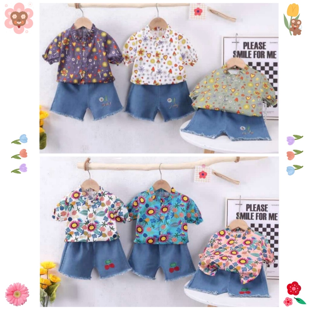PROMO 1-4Th Setelan Anak Motif  / Setelan Korea Anak / Baju anak perempuan import / Baju Bayi / Dres