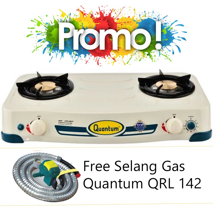 Kompor Gas Quantum 201 DEP 2 Tungku Free Selang Gas Quantum QRL 142 . Baru &amp; Bergaransi Resmi SNI