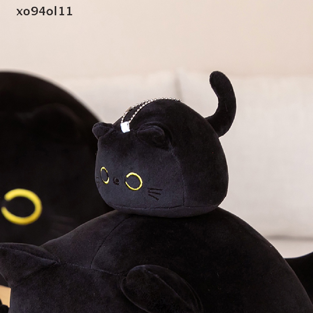 Xo10/25cm Kucing Hitam Bantal Lucu Boneka Mewah Liontin Gantungan Kunci Dekorasi OL