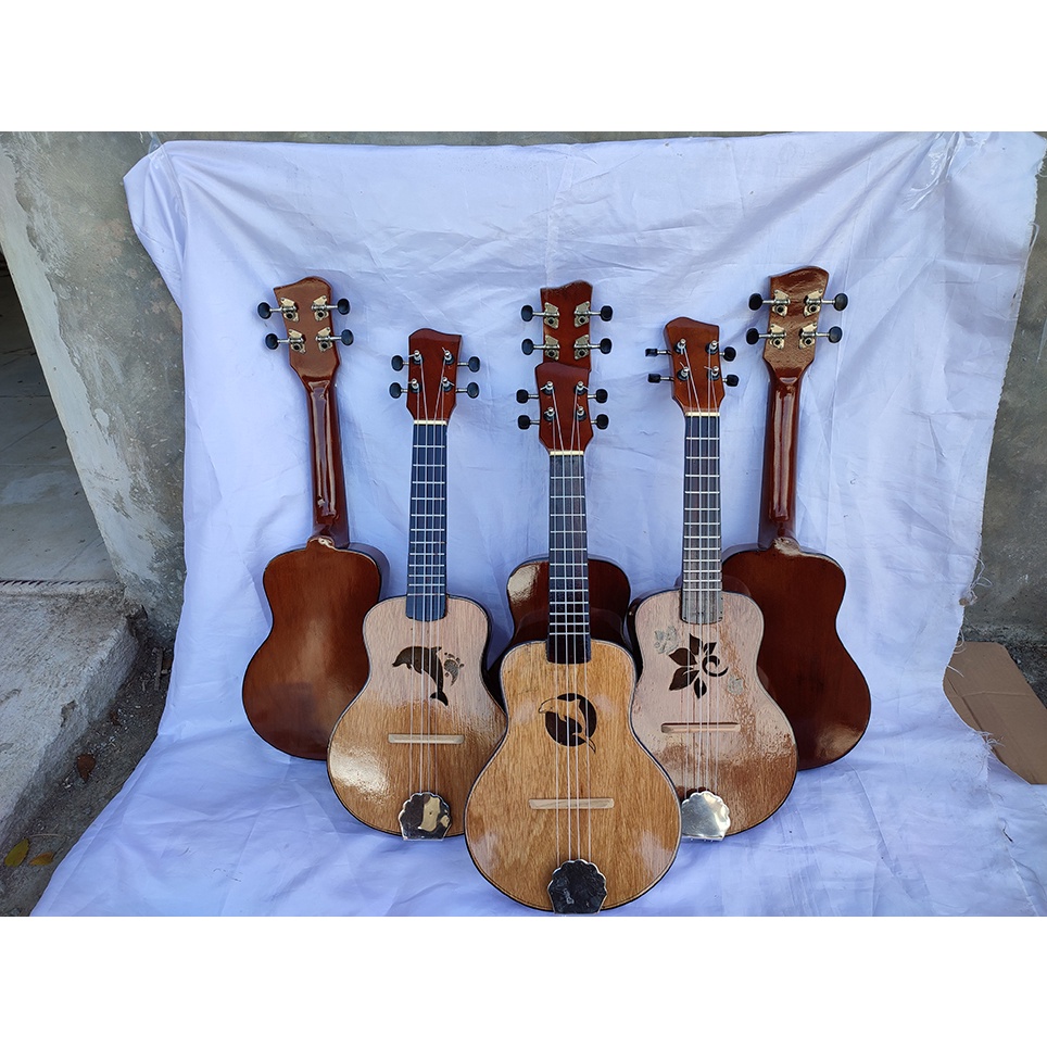 Ukulele Pare Motif Senar 4 dan 3 Murah Bahan Kayu