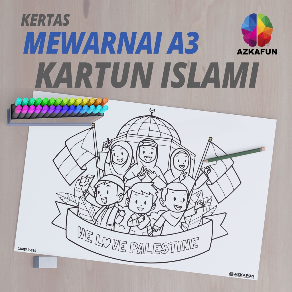 

Kertas Mewarnai A3 KARTUN ISLAMI - Mewarnai anak