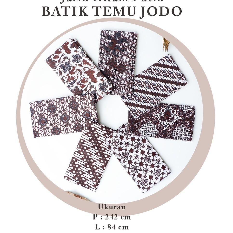 NEW STOCK KAIN JARIK BATIK HITAM PUTIH ORI JARIK BATIK TEMU JODO KATUN HALUS 2METERAN JARIK BATIK SO