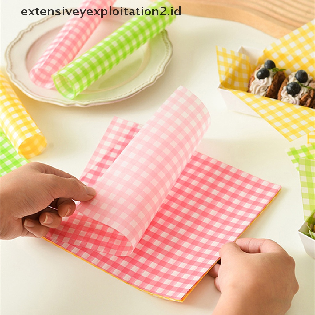 {NEW} 100pcs Wax Paper Sandwich Wrapping Paper Kertas Greaseproof Kertas Penggoreng Udara.