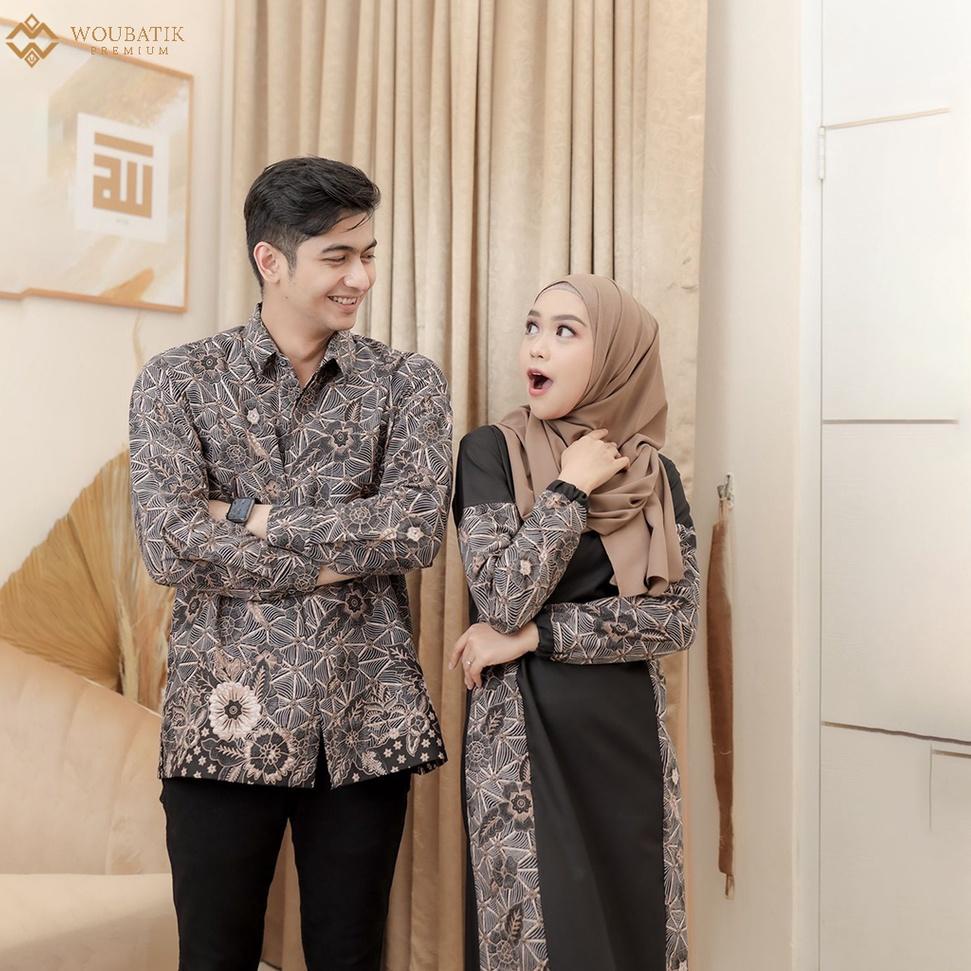 PALING LARIS WOU BATIK PREMIUM - Gamis Batik Syari Ria Ricis Dan Teuku Ryan Batik Couple Felisha Kat