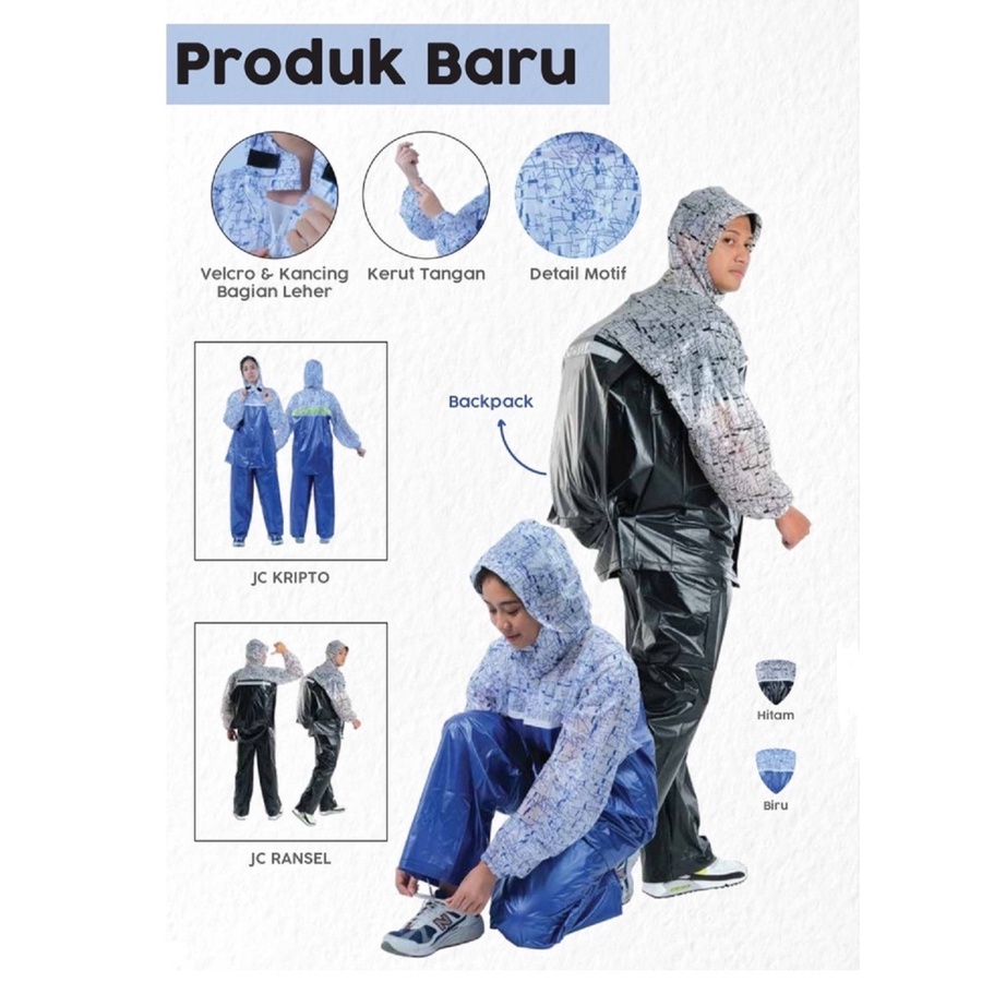 Jas Hujan Setelan Bakcpack | Jas Hujan Jaket Celana Ransel PVC Premium IBEX RANSEL