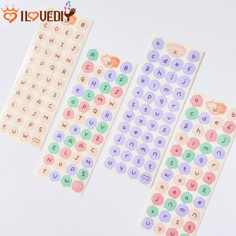 Gadis Album Stiker Lukisan DIY Bahan Alat Hias Kreatif Kartu Penutupan Stiker Lucu Graffiti Alat Tulis Aksesoris Ins Gaya Huruf Inggris Stiker