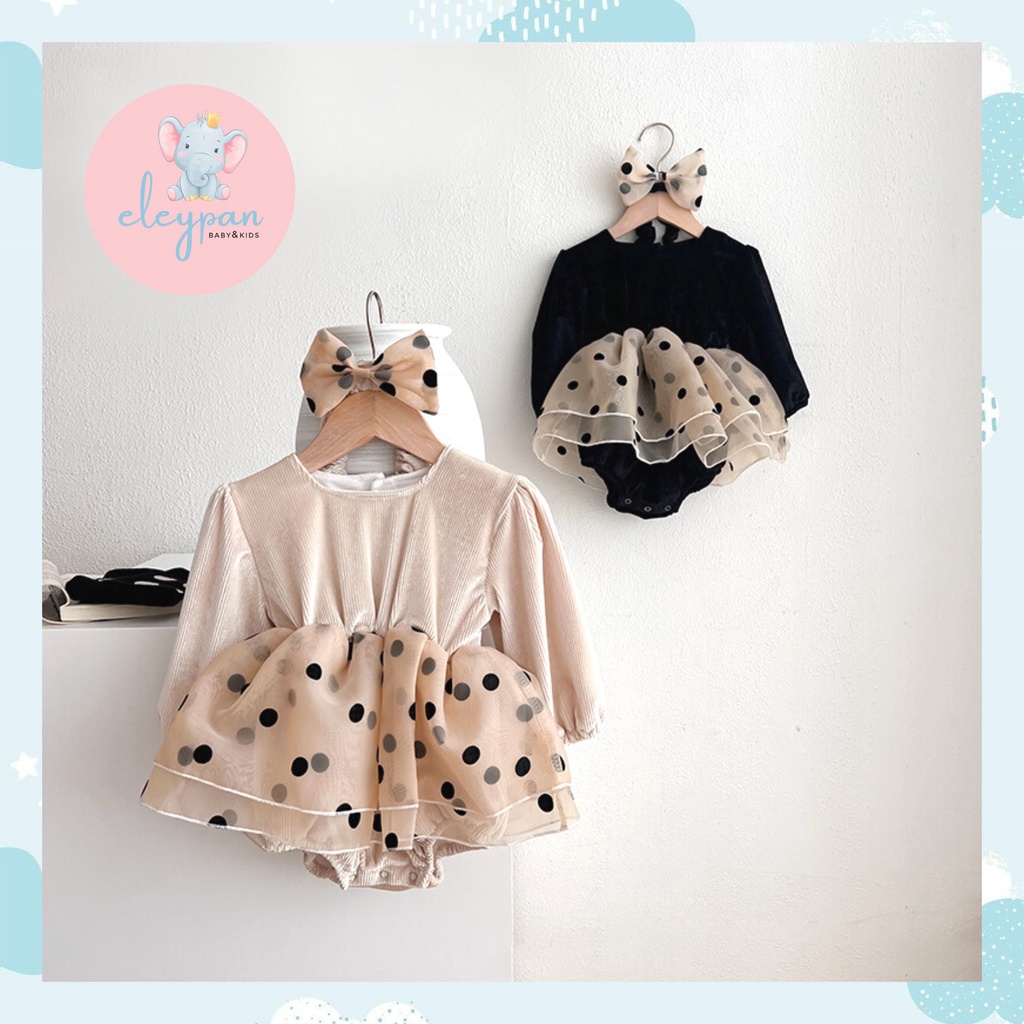 Dress Bayi Premium Import Free Bandana Gaun Pesta Rok Kembang Tulle Tile Romper Lengan Panjang Baby Girl Anak Perempuan