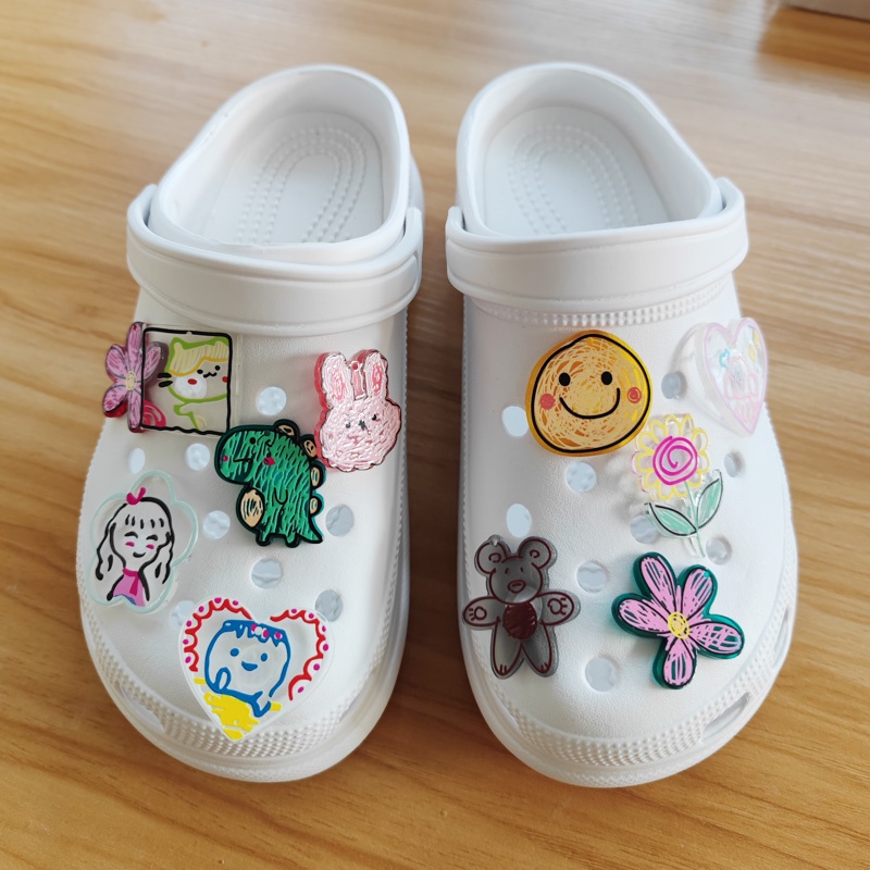 @shinydiy Crocs jibbitz diy Shoe accessorie ins Shoe Decoration Sticker crocs clog jibbitz Gesper Sepatu Untuk crocs charm pin【aksesoris wanita】