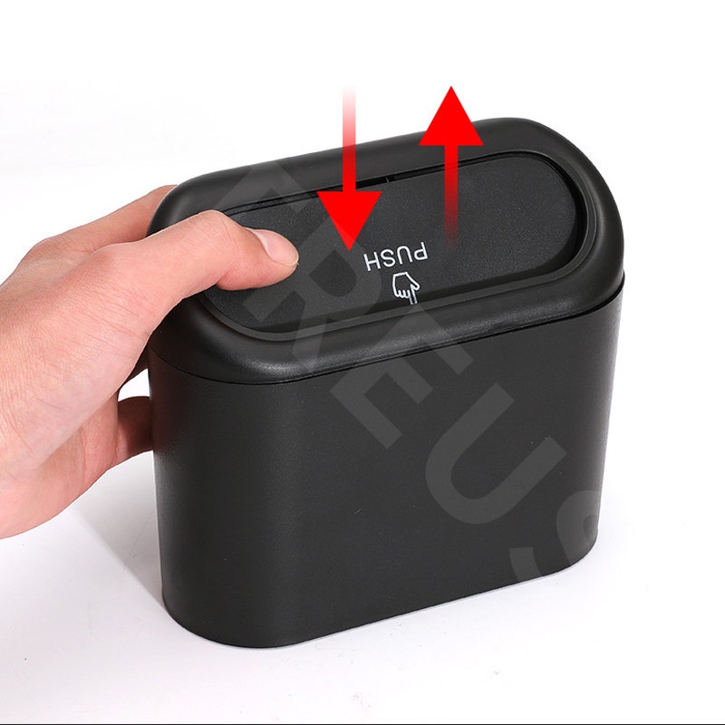 Volvo Tempat Sampah Mobil Gantung Tutup Flip Dustbin Tipe Tekan Storage Box Organizer Aksesoris Mobil Untuk XC60 S60 S80 XC90 V60 XC40