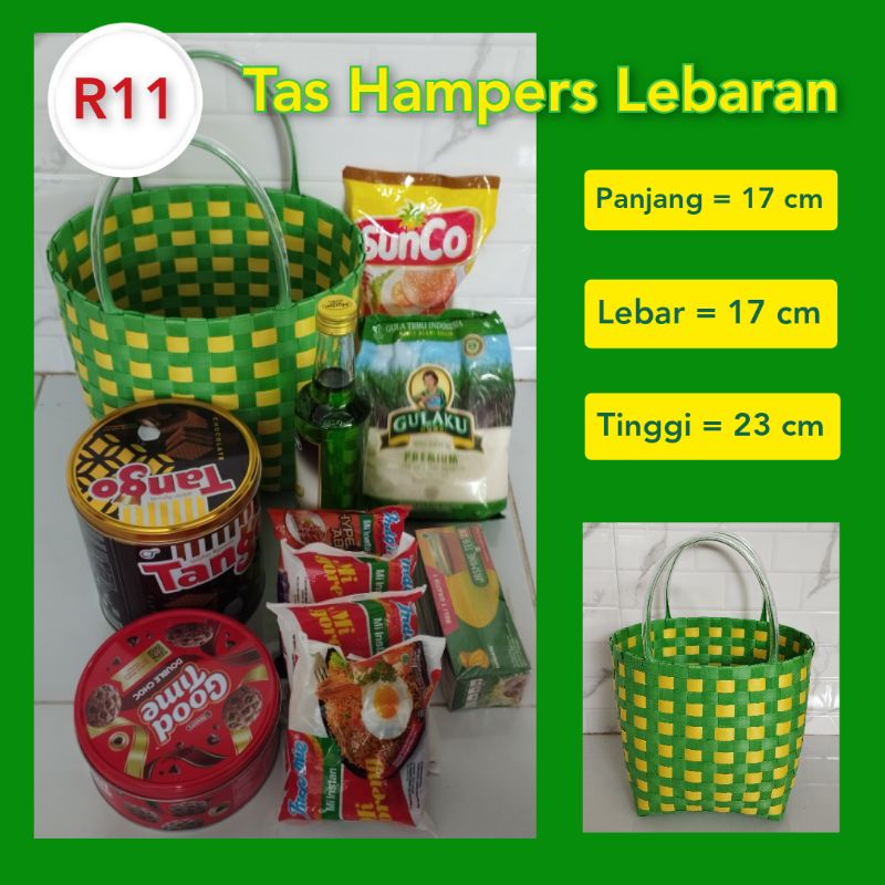 (R11 Ketupat) 17x17x23 cm Tas Hampers/Souvenir/Parcel/Tas anyaman premium situbondo