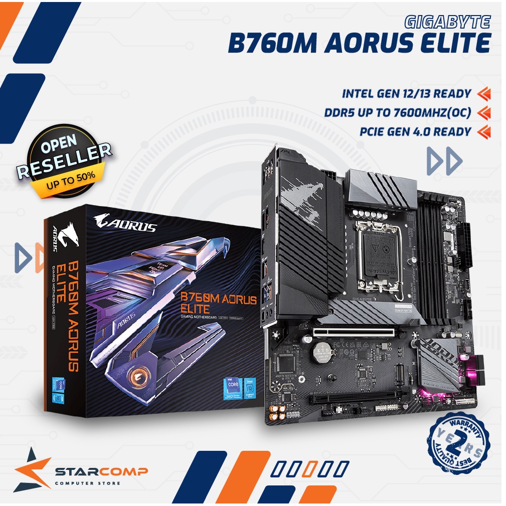 GIGABYTE B760M AORUS ELITE Intel B760 LGA 1700 DDR5 Micro ATX