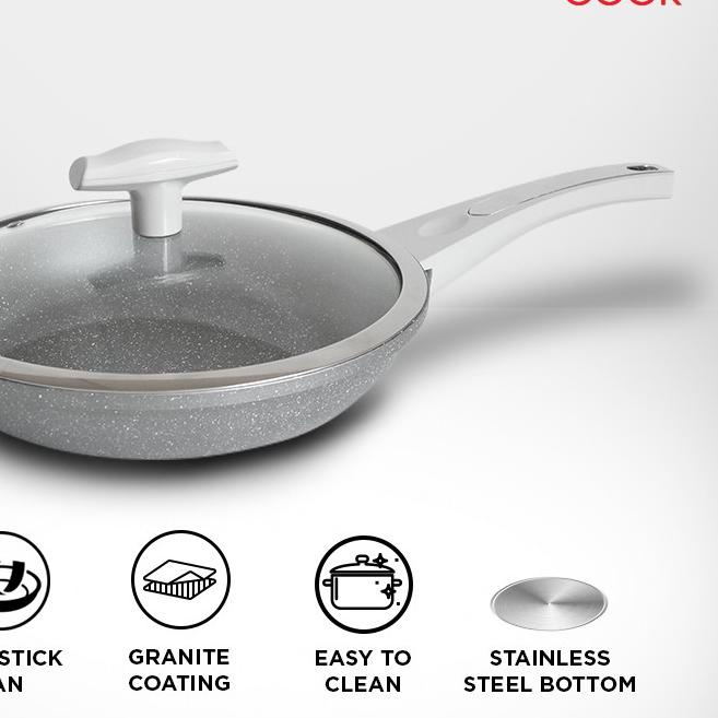 ➵ Welcook Panci Frypan Granite - 24 cm ←