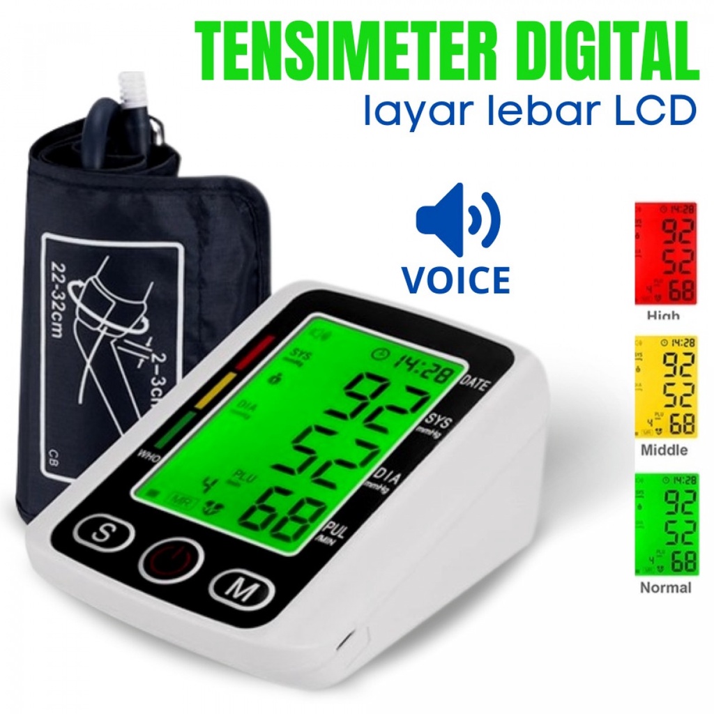 Tensimeter Digital Layar Lebar Sphygmomanometer Large LCD  BW750