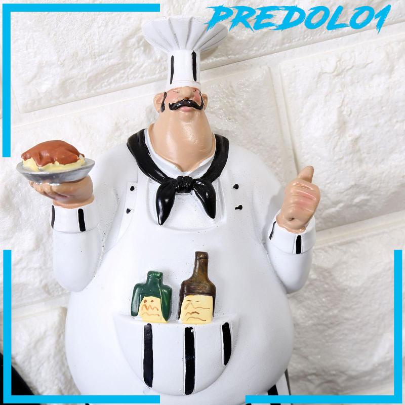 [Predolo1] 2pcs Patung Koki Italia Yang Dipasang Di Dinding Patung Plakat Rustic Untuk Dekorasi