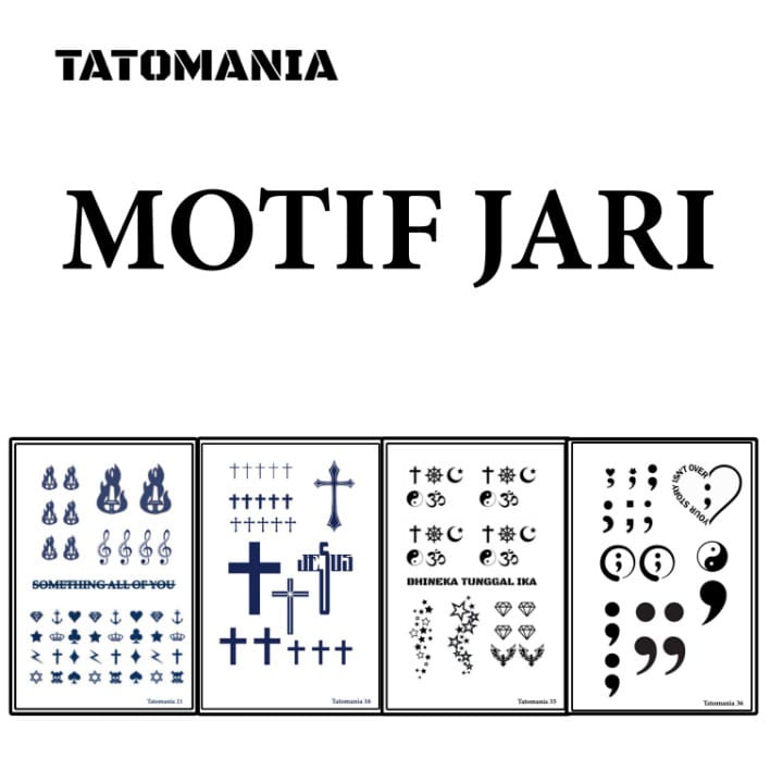 HM-Stiker tato temporer semi permanen tahan lama  anti air Seri Motif Jari