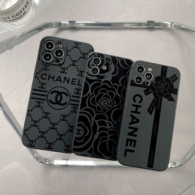 Fashion Chanel Camellia Flower Soft Case HP iP iPhone 11 12 Mini 13 Pro Max 7 8 + Plus SE 2020 X XR SE 2020 XS Max Black Frosted Casing Apple