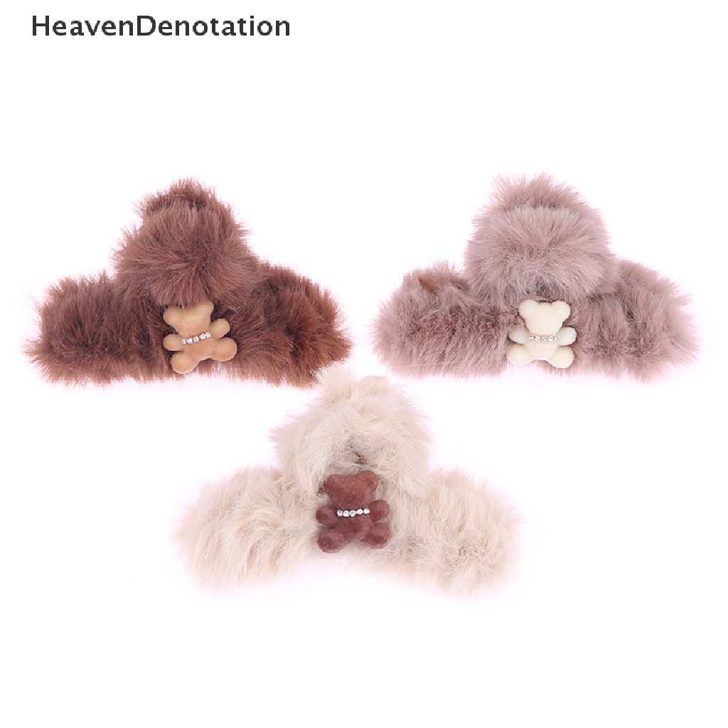 [HeavenDenotation] Baru Lucu Beruang Musim Dingin Mewah Akrilik Rambut Cakar Klip Wanita Perempuan Hiu Hair Clip HDV