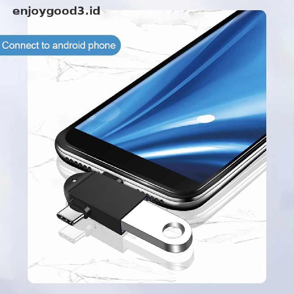 【 Rready Stock 】 Aluminum Alloy 3 in 1 Android OTG Adapter Mobile Phone Adapter Usb Connector Multi-Function Type C to USB Connector OTG Adapter （ ID ）