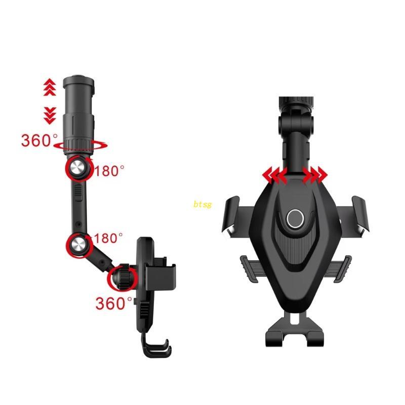 Bt Dash-Cam Mount Spion Bracket Klip Gantung 360derajat GPS Smartphone-Mobil Phone Holder Stand Adjustable Suppo