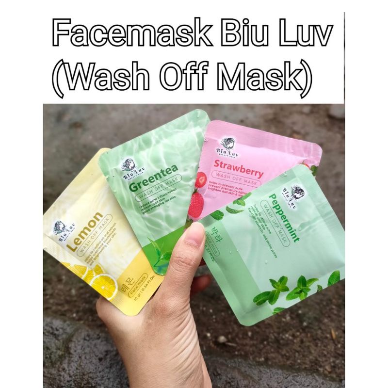 BPOM! BIU LUV ORGANIC MASK TRAVEL SIZE WASH OFF MASK - MASKER WAJAH ORGANIK KILOAN BIULUV 10 GR 10GR