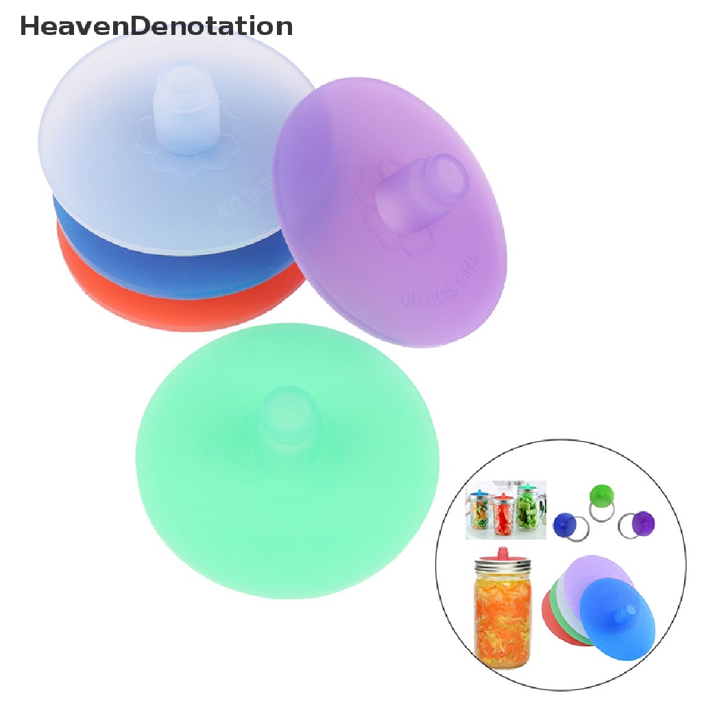 [HeavenDenotation] Silicone Waterless Airlock Fermentation Lid For Wide Mouth Mason Jar Kitchen HDV