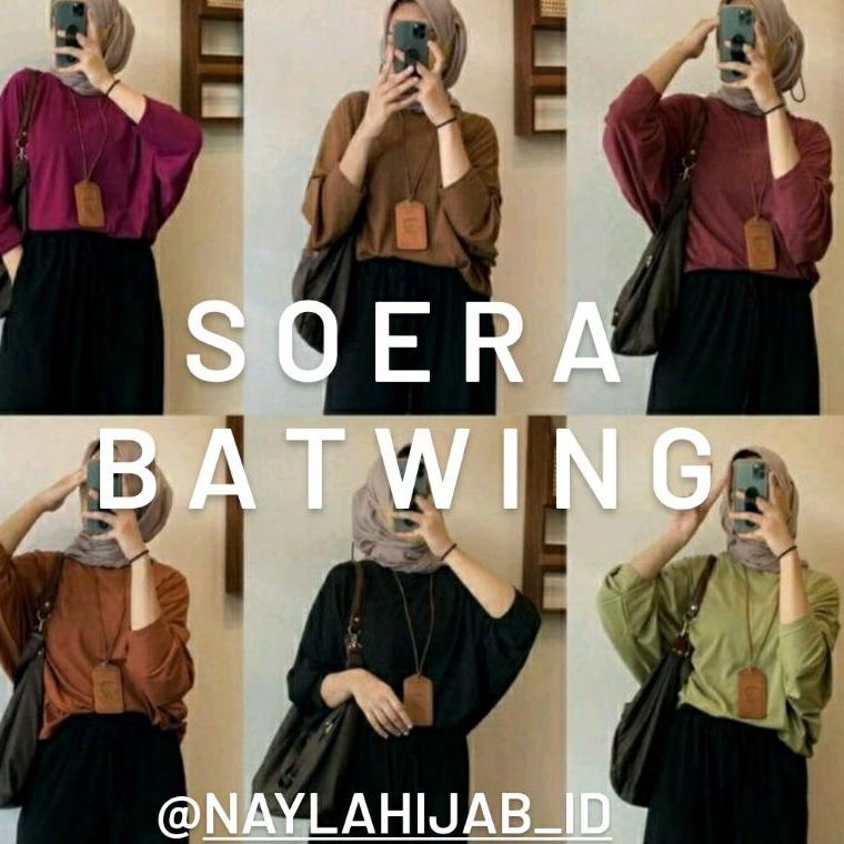 READY Viona Batwing Shirt BY NAYLAHIJAB_ID/kaos batwing premium/SOERA BATWING SHIRT KAOS Sora batwin