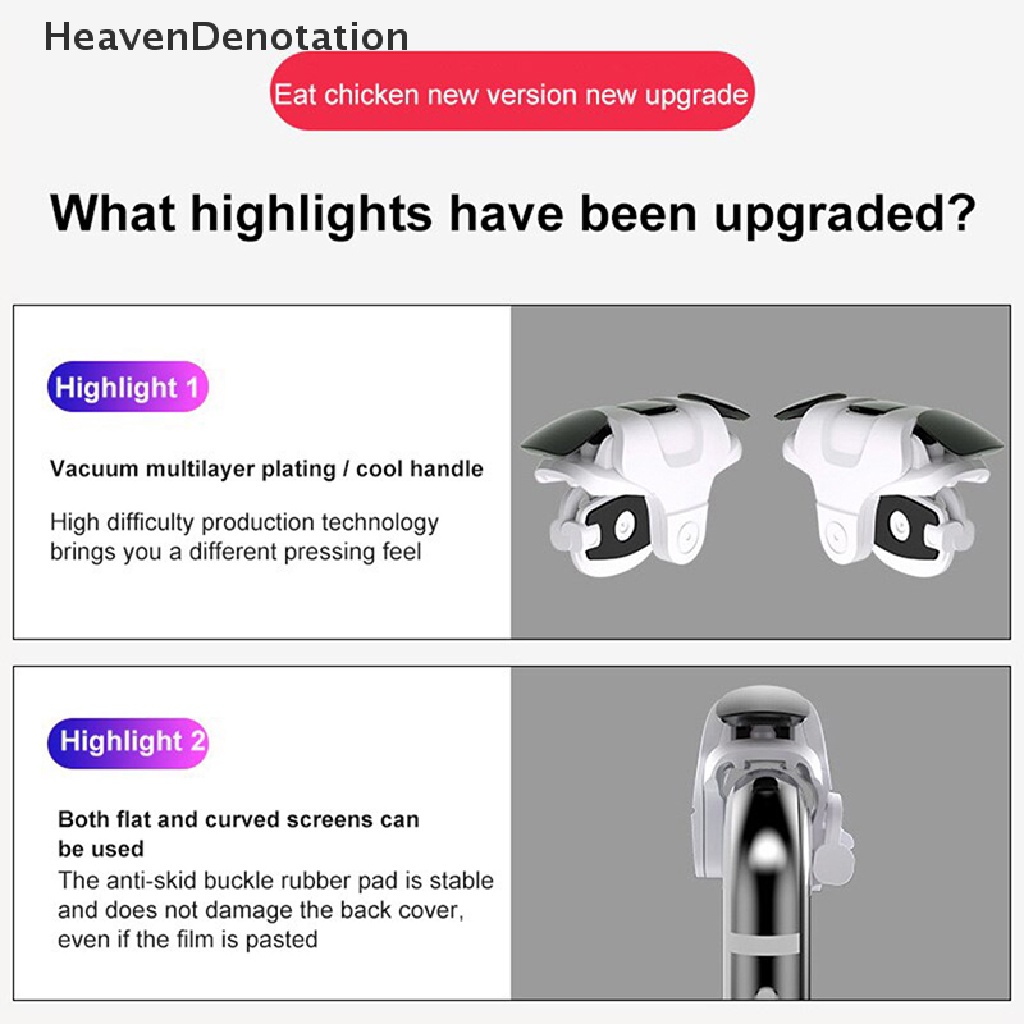 [HeavenDenotation] 2 Pcs Baru Ponsel Gamepad PUBG Gaming Controller Trigger Fire Tombol Handle Shooter Game Joys Gamepad Untuk Ponsel Universal HDV