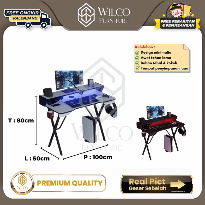 Meja Komputer Modern / Meja Komputer Gaming / Meja Komputer Murah PLG