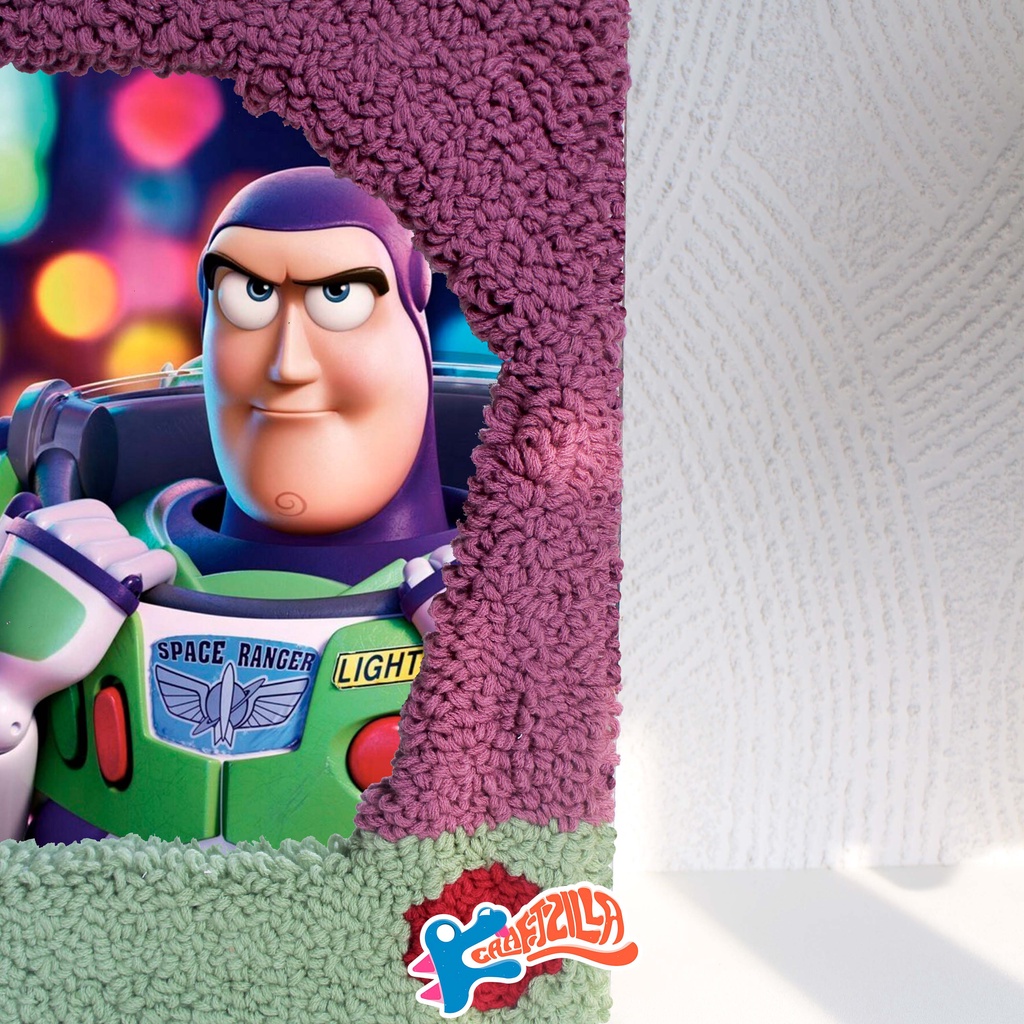 [craftzilla] Buzz Lightyear punch needle / tufted mirror  ( cermin aesthetic )