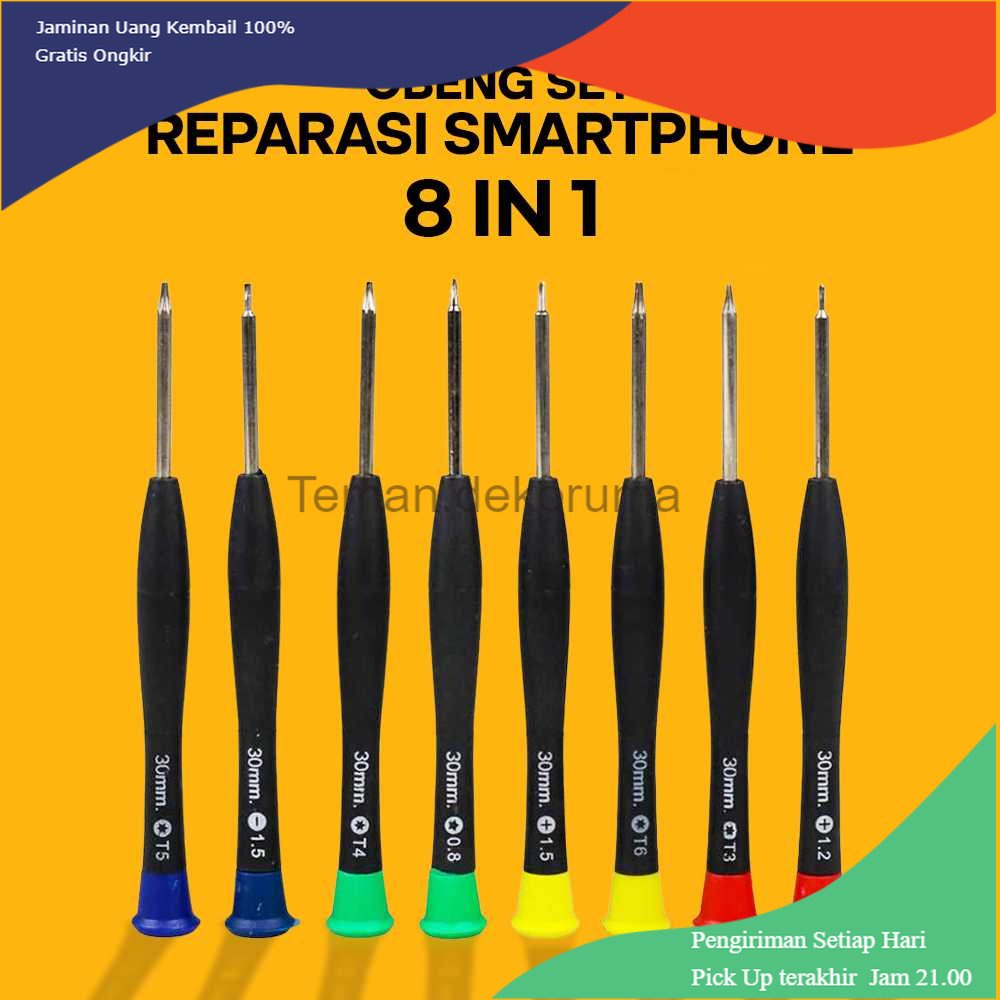 TD - HTA Obeng Set Reparasi Smartphone Handphone 8 in 1