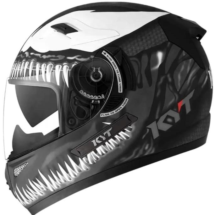Helm KYT K2rider motif Venom Spiderman Fullface K2 rider matt Black