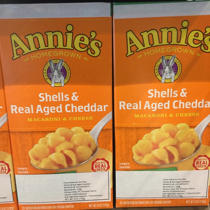 

Annie's shell & real aged cheddar 6 oz