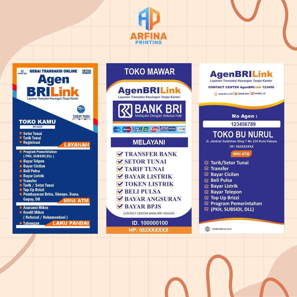 Spanduk Banner Brilink / MMT BRILink /  Agen Brilink (Potrait)