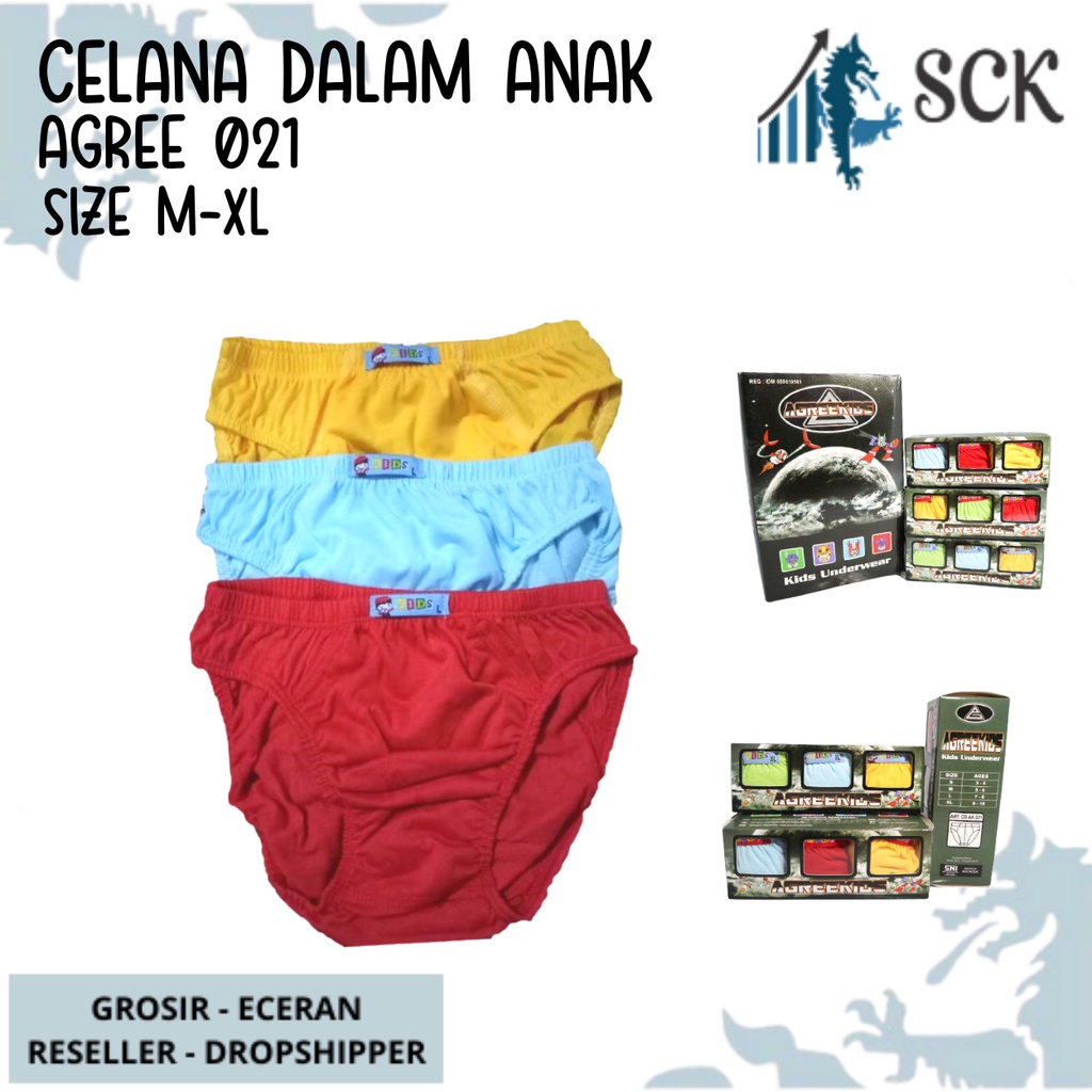 [ISI 3] CD Anak AGREE 021 Aneka Warna / Pakaian Dalam Anak AGREE Kids / AK 21 - sckmenwear GROSIR