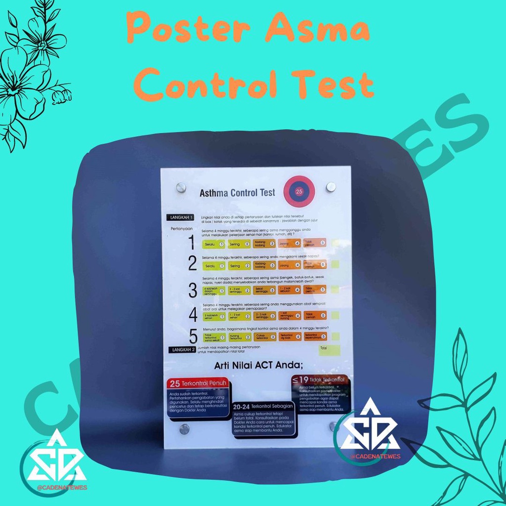 ✔TERMURAH✔ Poster Kontrol Tes Asma ACT Test // Asthma Control  // Asthma Control Poster Kontrol Tes 