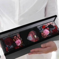 

box kotak akrilik tempat display bunga love bunga valentine kado