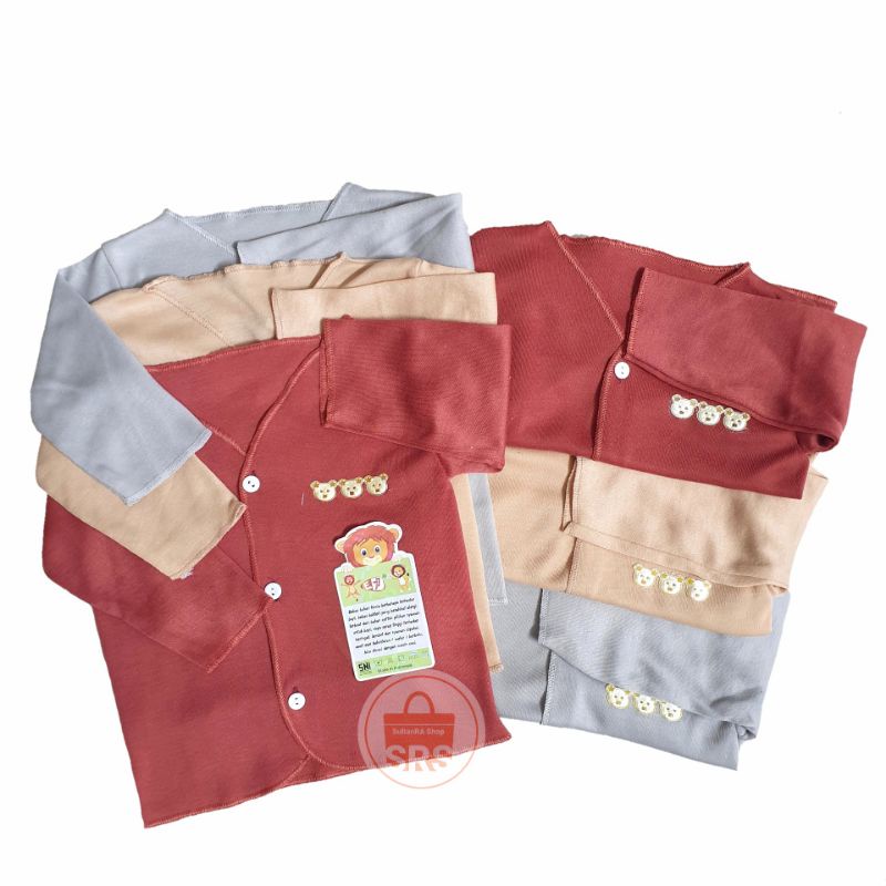 (6 Pcs) Baju Bayi SNI Kemeja Bayi Newborn 0-6 Bulan Excellent 77 | TISUKA | E77 | Lengan Panjang | Pendek | Buntung