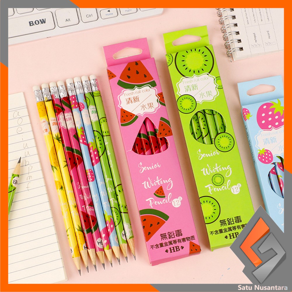 

SN-A49 Pensil Kayu Set 12IN1 Motif Buah Dengan Penghapus Praktis / Pensil 12pcs Alat Tulis Sekolah Pencil Fruits With Eraser Import