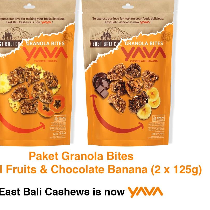 

✦ YAVA Paket Granola Bites Tropical Fruits & Chocolate Banana (2 x 125g) ❀