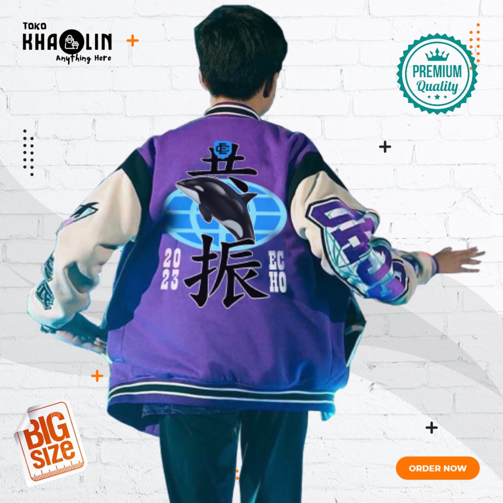 Jaket Echo PH M4 Terbaru Big Size XXXL XXL 3XL XXXXL XXXXXL Varsity Echo Esports Jumbo S M L XL 2XL 