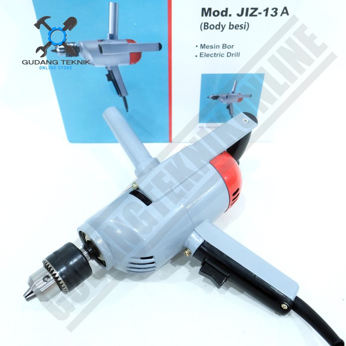 MESIN BOR TANGAN J1Z-13 MODERN Besi Beton Tembok 13mm 420 Watt / Electric Iron Drill Body Besi 13 mm 420W J1Z 13 MODERN